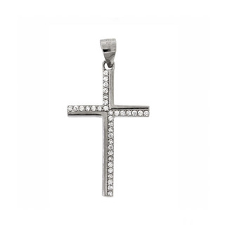 Women's Cross Pendant Silver 925 With White Zircons 105101996