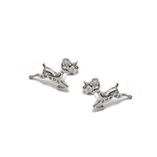Children's Earrings Deer Silver 925-Rhodium Plating Zircon 103101914