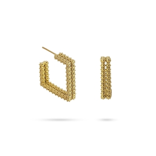 Women's Square Hoops Anartxy CPE423D Gold- Plated