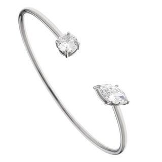 Women's Cuff Bracelet Made of 316L Stainless Steel With White Zircons SS140080-1 Arteon