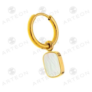 Γυναικεία Σκουλαρίκια Κρίκοι Με Charm Arteon SS540066-3 Ατσάλι 316L-Gold IP Λευκό  Φίλντισι