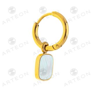 Γυναικεία Σκουλαρίκια Κρίκοι Με Charm Arteon SS540066-3 Ατσάλι 316L-Gold IP Λευκό  Φίλντισι
