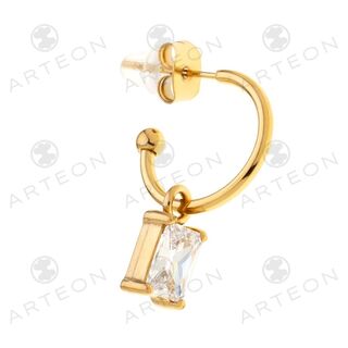 Γυναικεία Σκουλαρίκια Κρίκοι Με Charm Arteon SS540072-3 Ατσάλι 316L-Gold IP Λευκό  Κρύσταλλο