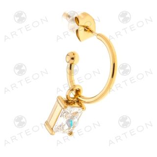 Γυναικεία Σκουλαρίκια Κρίκοι Με Charm Arteon SS540072-3 Ατσάλι 316L-Gold IP Λευκό  Κρύσταλλο