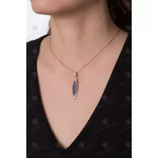 Women's 925 Sterling Silver Necklace And Drop With Stones 32019 Arteon