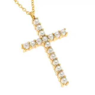 Women's 925 Sterling Silver Cross Necklace 32749-046 Arteon