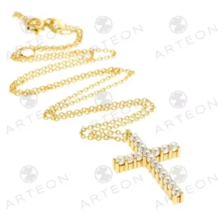 Women's 925 Sterling Silver Cross Necklace 32749-046 Arteon