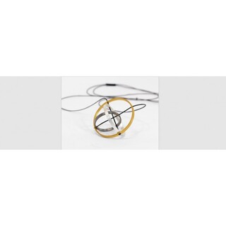 Women's Handmade Long Necklace Circles 3D Δ3d Art7702 Brass-Cord