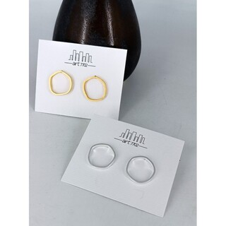 Women's Handmade Stud Earrings "Links" LN11 Art7702 Brass